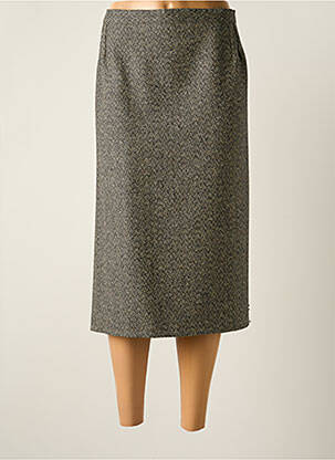 Jupe mi-longue taille à pinces gris GEVANA femme