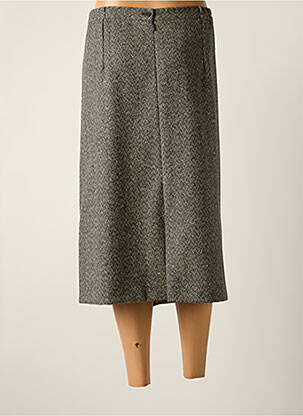 Jupe mi-longue taille à pinces gris GEVANA femme