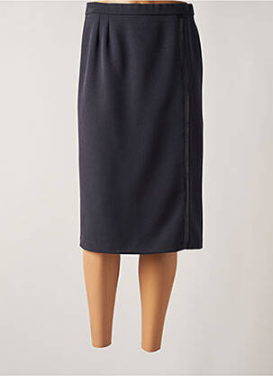 Jupe mi-longue taille à pinces bleu GEVANA femme