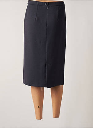 Jupe mi-longue taille à pinces bleu GEVANA femme