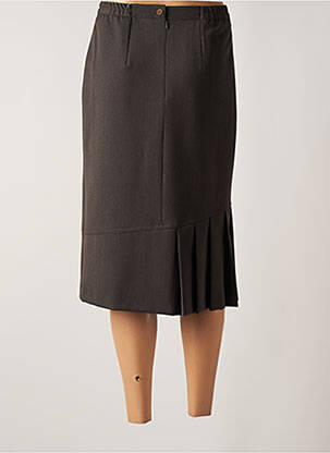 Jupe mi-longue taille à pinces marron GEVANA femme