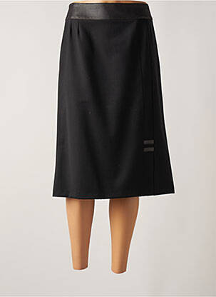 Jupe mi-longue stretch noir GEVANA femme