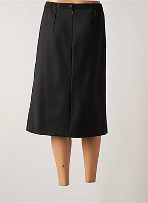 Jupe mi-longue stretch noir GEVANA femme