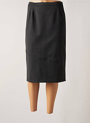 Jupe mi-longue taille à pinces gris GEVANA femme