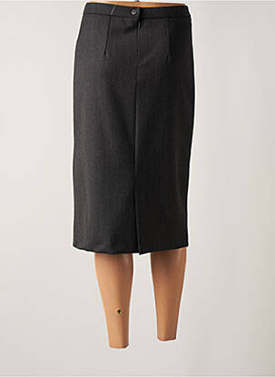 Jupe mi-longue taille à pinces gris GEVANA femme