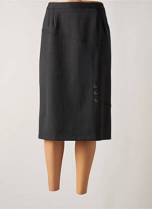 Jupe mi-longue taille à pinces gris GEVANA femme