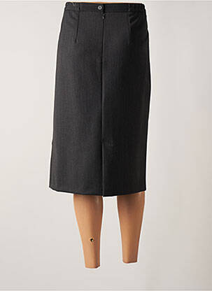 Jupe mi-longue taille à pinces gris GEVANA femme