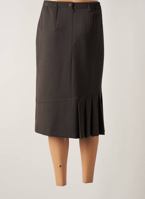 Jupe mi-longue marron GEVANA pour femme