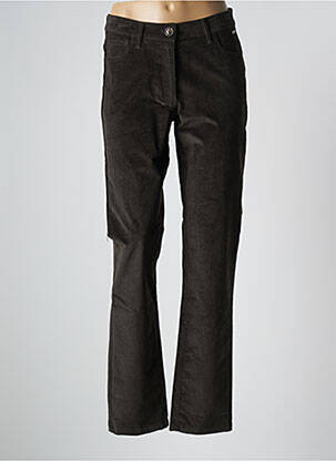 Pantalon droit fermeture zippée sous rabat boutonné vert AGATHE & LOUISE femme
