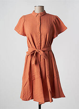 Robe courte manches courtes manches courtes orange PETITE LUCETTE femme