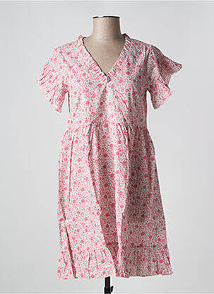 Robe courte manches courtes manches courtes rose PETITE LUCETTE femme