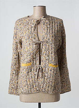 Veste casual col rond jaune PETITE LUCETTE femme