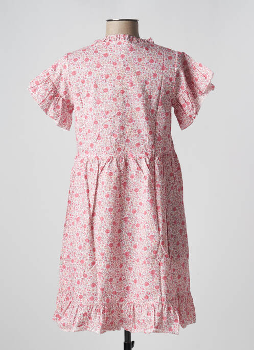 Robe courte coupe évasée manches courtes rose PETITE LUCETTE femme