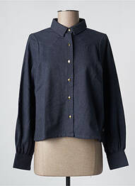 Chemisier tissage crêpe manches longues bleu PETITE LUCETTE femme