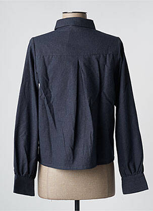 Chemisier tissage crêpe manches longues bleu PETITE LUCETTE femme