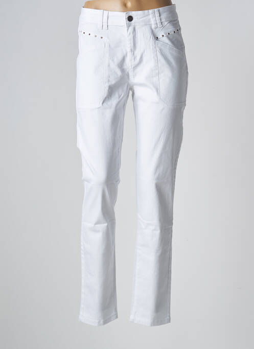 Jeans coupe slim blanc MISS BY CAPTAIN TORTUE pour femme