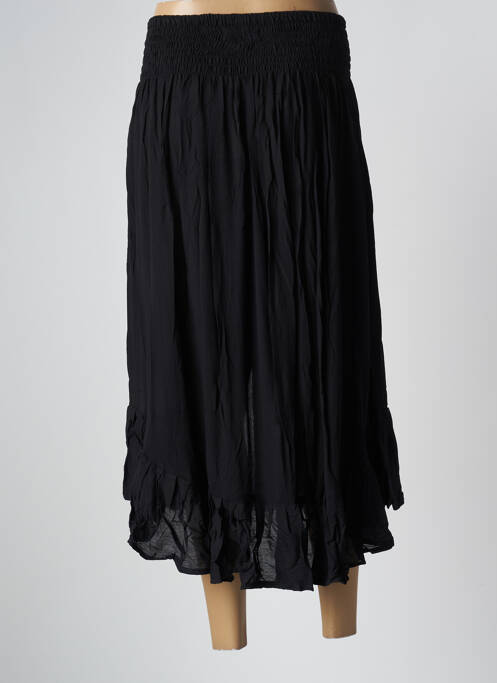 Jupe mi-longue noir LARA-ETHNICS pour femme