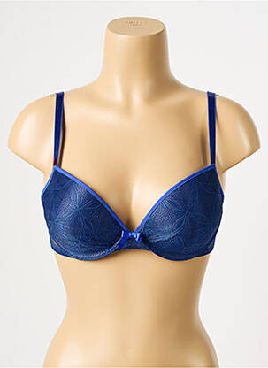 Soutien-gorge effet matière satinée haut soutien-gorge moulé bleu PASSIONATA femme