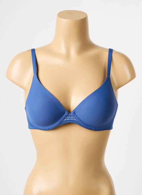 Soutien-gorge effet matière satinée haut soutien-gorge moulé bleu PASSIONATA femme