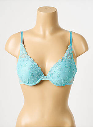 Soutien-gorge effet matière satinée haut soutien-gorge moulé bleu PASSIONATA femme