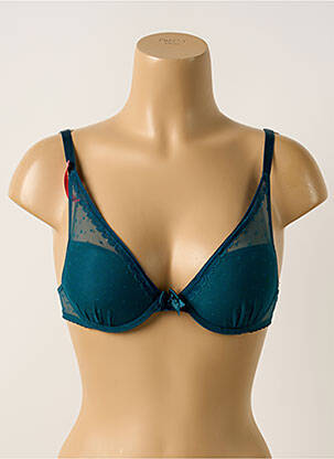Soutien-gorge effet matière satinée haut soutien-gorge moulé bleu PASSIONATA femme