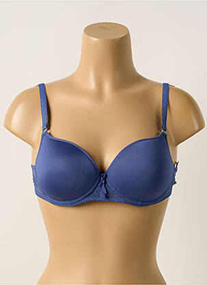 Soutien-gorge effet matière satinée haut soutien-gorge moulé bleu PASSIONATA femme