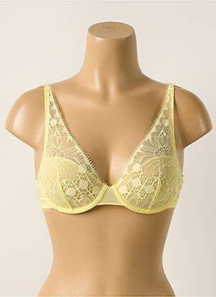 Soutien-gorge effet matière satinée haut soutien-gorge moulé jaune CHANTELLE femme