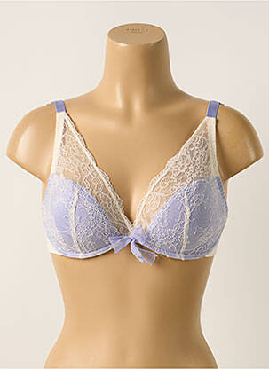 Soutien-gorge effet matière satinée haut soutien-gorge moulé bleu PASSIONATA femme