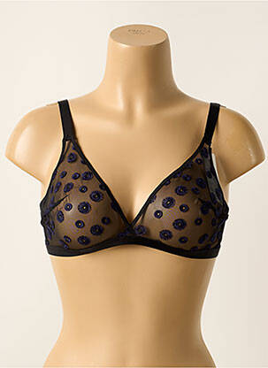 Soutien-gorge effet matière satinée haut triangles noir SIMONE PERELE femme