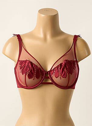 Soutien-gorge effet matière satinée haut soutien-gorge emboitant rouge SIMONE PERELE femme