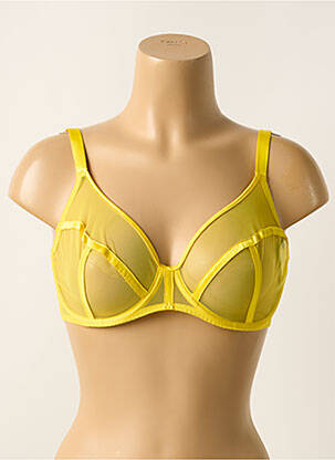 Soutien-gorge effet matière satinée haut soutien-gorge emboitant jaune IMPLICITE femme