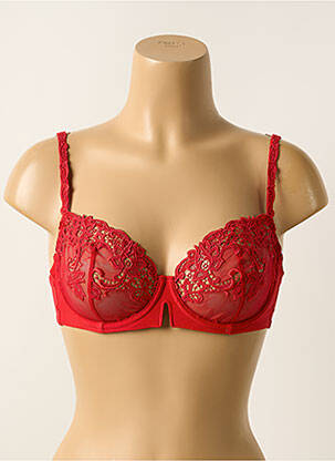 Soutien-gorge effet matière satinée haut soutien-gorge emboitant rouge SIMONE PERELE femme