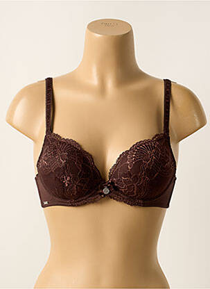 Soutien-gorge effet matière satinée haut soutien-gorge moulé marron VALEGE femme