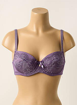 Soutien-gorge effet matière satinée haut soutien-gorge moulé violet VALEGE femme