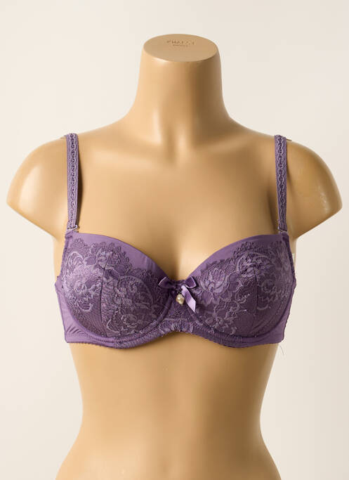 Soutien-gorge effet matière satinée haut soutien-gorge moulé violet VALEGE femme