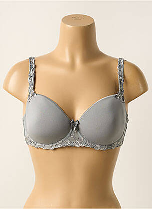 Soutien-gorge effet matière satinée haut soutien-gorge moulé gris SIMONE PERELE femme