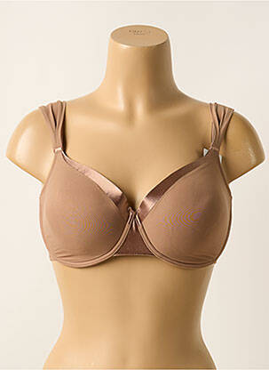 Soutien-gorge effet matière satinée haut soutien-gorge moulé marron IMPLICITE femme