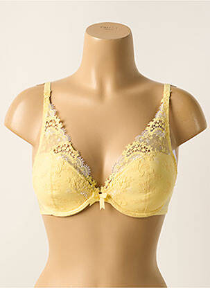 Soutien-gorge effet matière satinée haut soutien-gorge avec mousse de rembourrage amovible jaune SIMONE PERELE femme