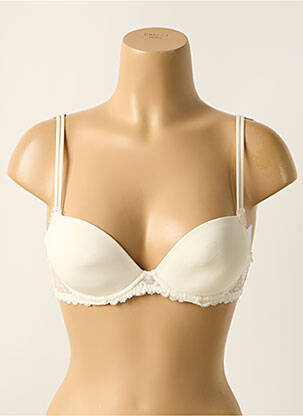 Soutien-gorge effet matière satinée haut soutien-gorge avec mousse de rembourrage amovible beige SIMONE PERELE femme