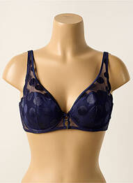 Soutien-gorge effet matière satinée haut soutien-gorge moulé bleu IMPLICITE femme