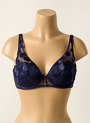 Soutien-gorge effet matière satinée haut soutien-gorge moulé bleu IMPLICITE femme