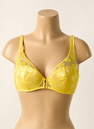Soutien-gorge effet matière satinée haut soutien-gorge moulé jaune IMPLICITE femme