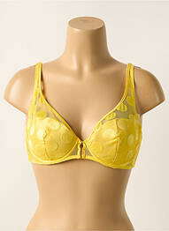Soutien-gorge effet matière satinée haut soutien-gorge moulé jaune IMPLICITE femme