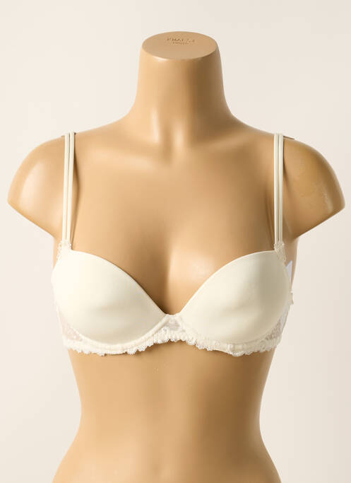Soutien-gorge effet matière satinée haut soutien-gorge avec mousse de rembourrage amovible beige SIMONE PERELE femme