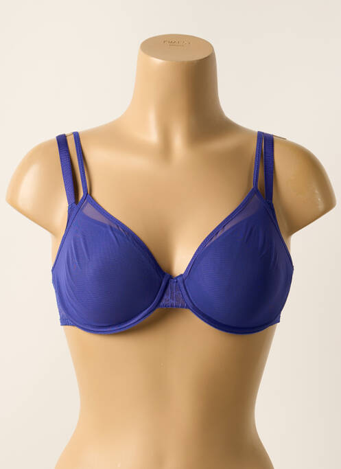 Soutien-gorge effet matière satinée haut soutien-gorge moulé bleu PASSIONATA femme