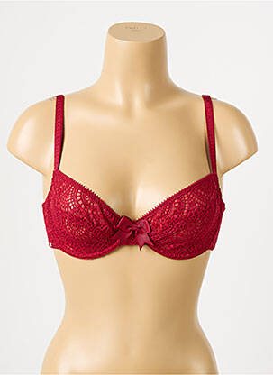 Soutien-gorge effet matière satinée haut soutien-gorge emboitant rouge VALEGE femme