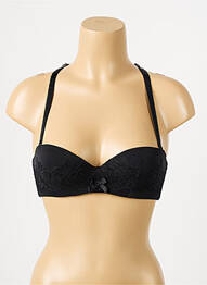 Soutien-gorge effet matière satinée haut soutien-gorge balconnet noir VALEGE femme