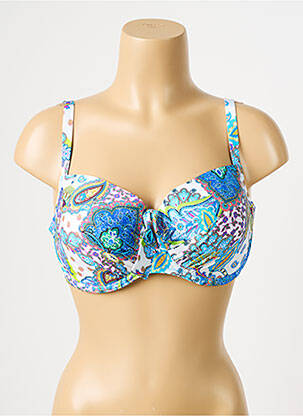Haut de maillot de bain stretch haut soutien-gorge moulé bleu ANTIGEL femme