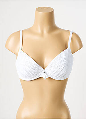 Haut de maillot de bain stretch haut soutien-gorge moulé blanc ANTIGEL femme