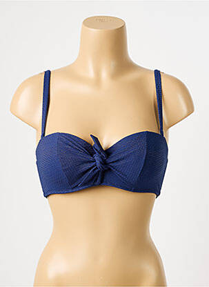 Haut de maillot de bain bretelles élastiquées ajustables haut soutien-gorge push-up bleu SIMONE PERELE femme
